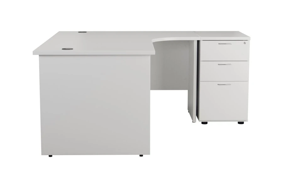 Kestral White Panel Desk And Pedestal 2 Kestral White Panel Desk And Pedestal - Image 2