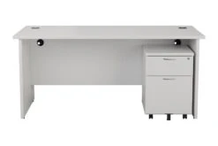 Kestral White Panel Promo Desk And Pedestal -Office Furniture Shop opr1680pplustesmp2wh front