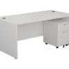 Kestral White Panel Promo Desk And Pedestal