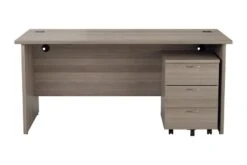 Kestral Grey Oak Panel Promo Desk And Pedestal -Office Furniture Shop opr1680pplustesmp3go front