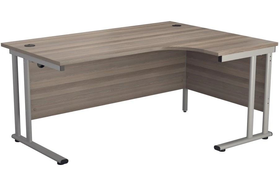 Kestral Grey Oak Cantilever Corner Workstation 1 Kestral Grey Oak Cantilever Corner Workstation