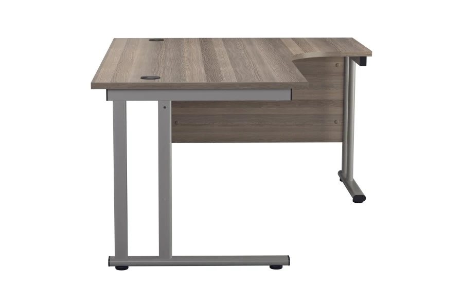 Kestral Grey Oak Cantilever Corner Workstation 3 Kestral Grey Oak Cantilever Corner Workstation - Image 3