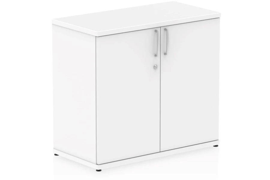 Polar White Desk High Office Cupboard 1 Polar White Desk High Office Cupboard