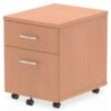 Price Point 2 Drawer Mobile Beech Pedestal