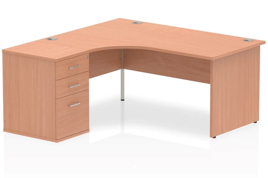 Price Point Beech Corner Panel Desk And Pedestal 1 Price Point Beech Corner Panel Desk And Pedestal