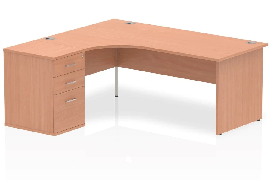 Price Point Beech Corner Panel Desk And Pedestal 2 Price Point Beech Corner Panel Desk And Pedestal - Image 2