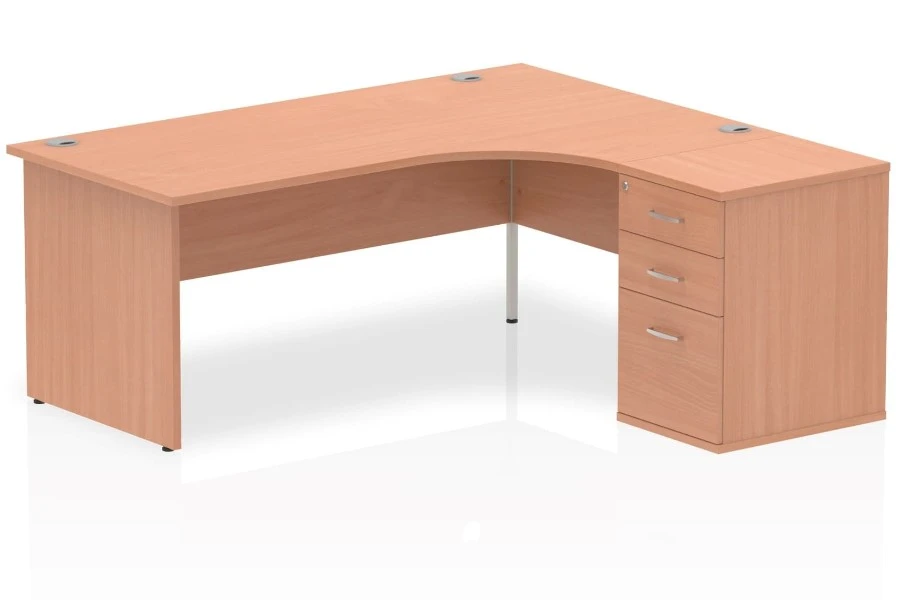 Price Point Beech Corner Panel Desk And Pedestal 3 Price Point Beech Corner Panel Desk And Pedestal - Image 3