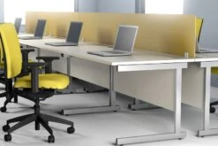 Avon White Desk High Pedestal -Office Furniture Shop roomshot 1 1