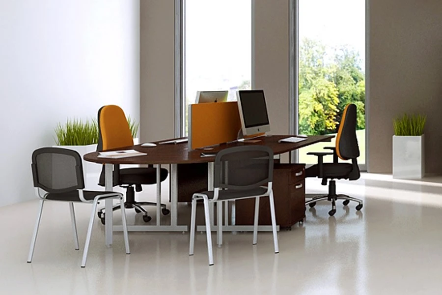 Nova Walnut 1200mm Round Meeting Table 5 Nova Walnut 1200mm Round Meeting Table - Image 5