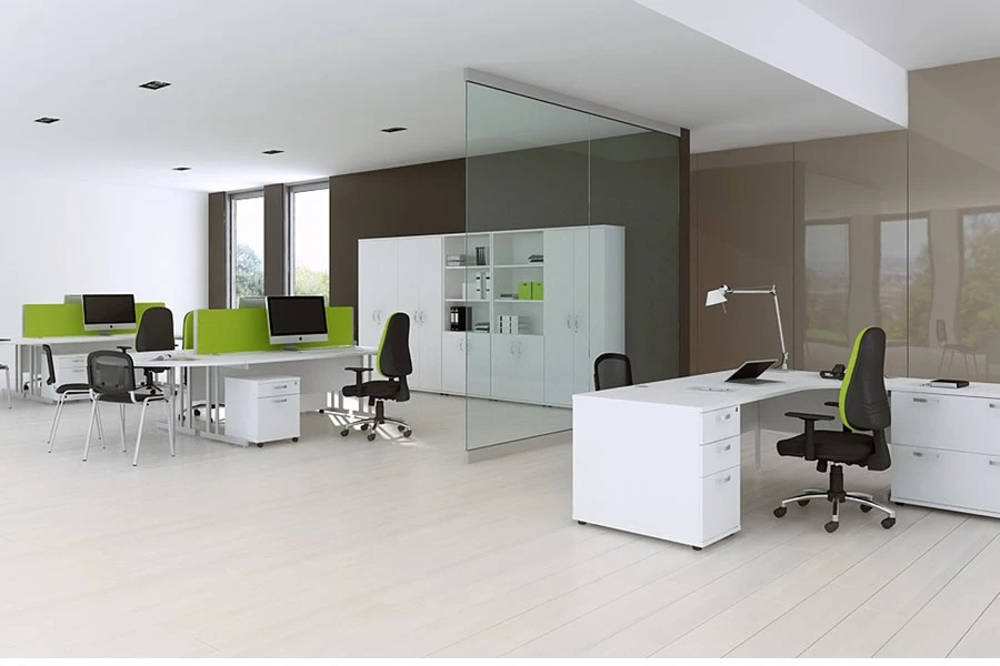 Polar White Desk High Office Cupboard 3 Polar White Desk High Office Cupboard - Image 3