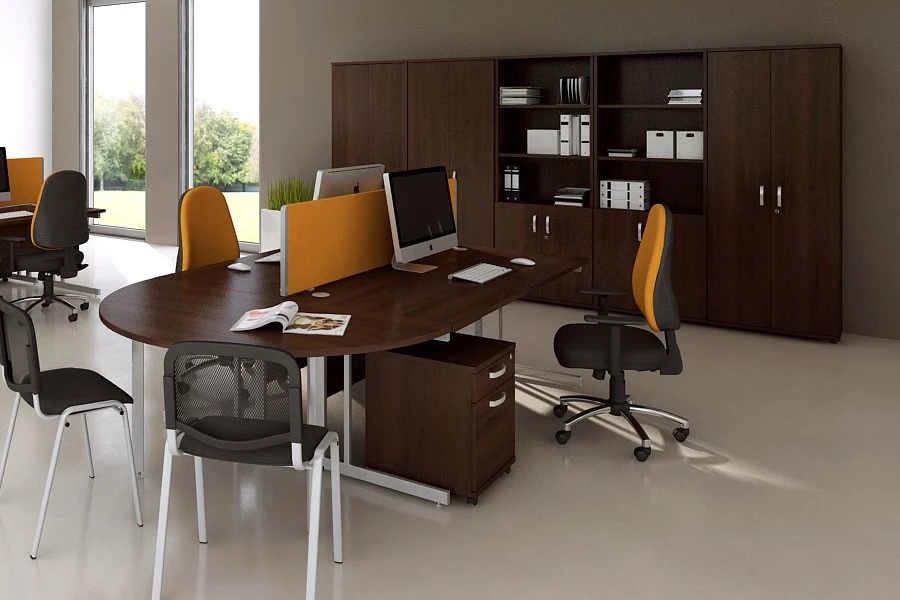 Nova Walnut 2400 Boardroom Table-Panel Leg 3 Nova Walnut 2400 Boardroom Table-Panel Leg - Image 3