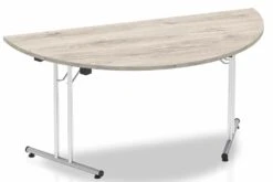Gladstone Grey Oak Semi Circular Folding Table - 1600mm Wide