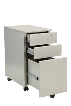 Steel Slimline Mobile Pedestal -Office Furniture Shop steel slimline mobile ped 2