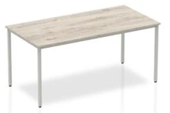 Gladstone Grey Oak Straight Table Box Frame Leg -Office Furniture Shop straight table box frame leg silver 1003261