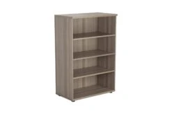 Kestral Grey Oak Bookcase -Office Furniture Shop tes1245go front 45