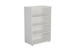 Kestral White Bookcase -Office Furniture Shop tes1245wh front 45