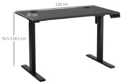 Black Height Adjustable Standing Desk 11 Black Height Adjustable Standing Desk -Office Furniture Shop vinsetto 120 cm x 60 cm electric height adjustable standing desk 3