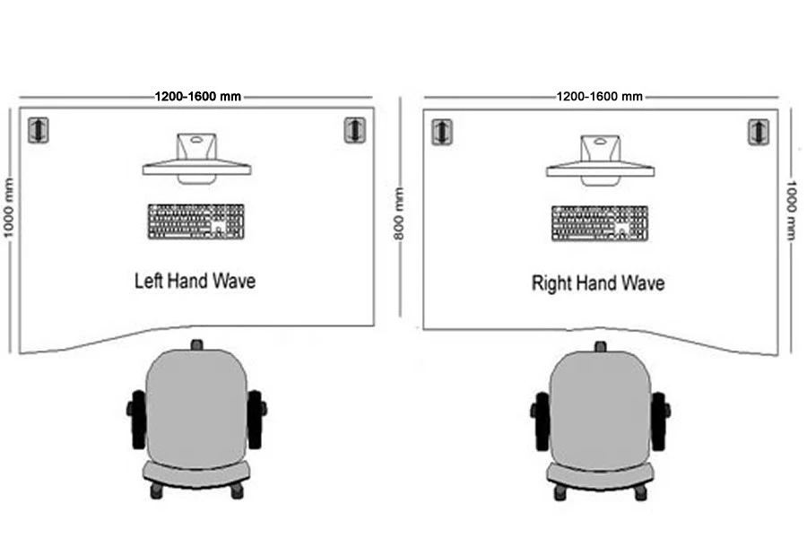 Nene Black Wave Panel Leg Desk 3 Nene Black Wave Panel Leg Desk - Image 3