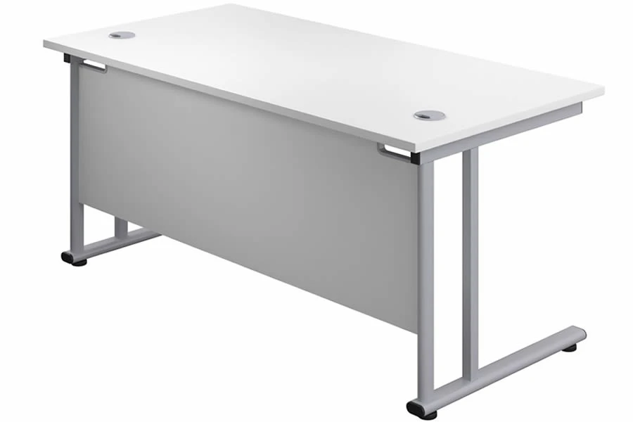 Kestral White Rectangular Cantilever Desk 4 Kestral White Rectangular Cantilever Desk - Image 4
