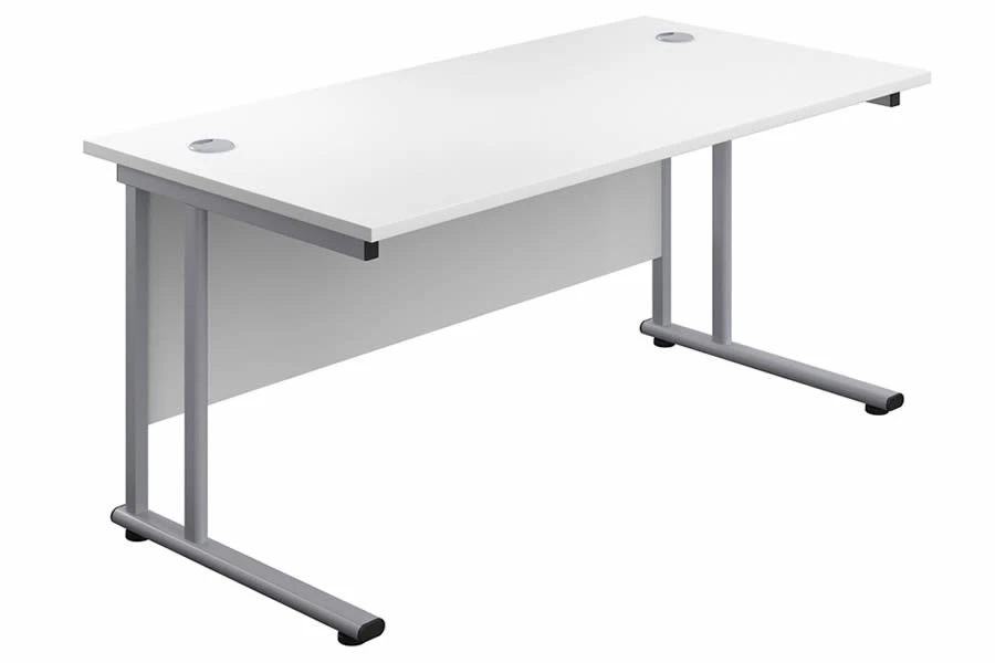 Kestral White Rectangular Cantilever Desk 1 Kestral White Rectangular Cantilever Desk
