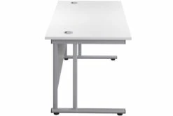 Kestral White Rectangular Cantilever Desk 15 Kestral White Rectangular Cantilever Desk -Office Furniture Shop white top silver frame 5