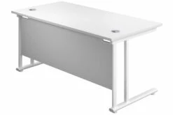Kestral White Rectangular Cantilever Desk 16 Kestral White Rectangular Cantilever Desk -Office Furniture Shop white top white frame 1